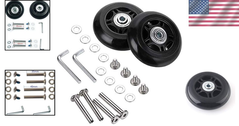 Compact Replacement Wheel Kit for Luggage & Skates - Includes Axles & Tools gallery