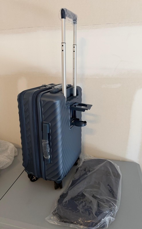 LUGGEX 20” Expandable Carry-On with Front Pocket & Cup Holder, 2-Piece Set gallery