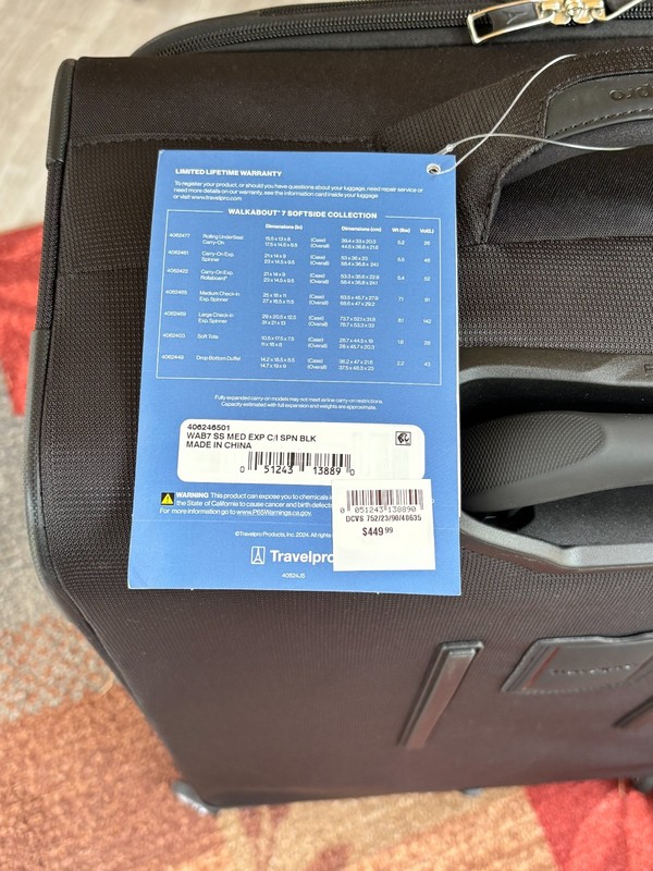 Travelpro WalkAbout 7 Medium Check-in Expandable Spinner Color: Black gallery