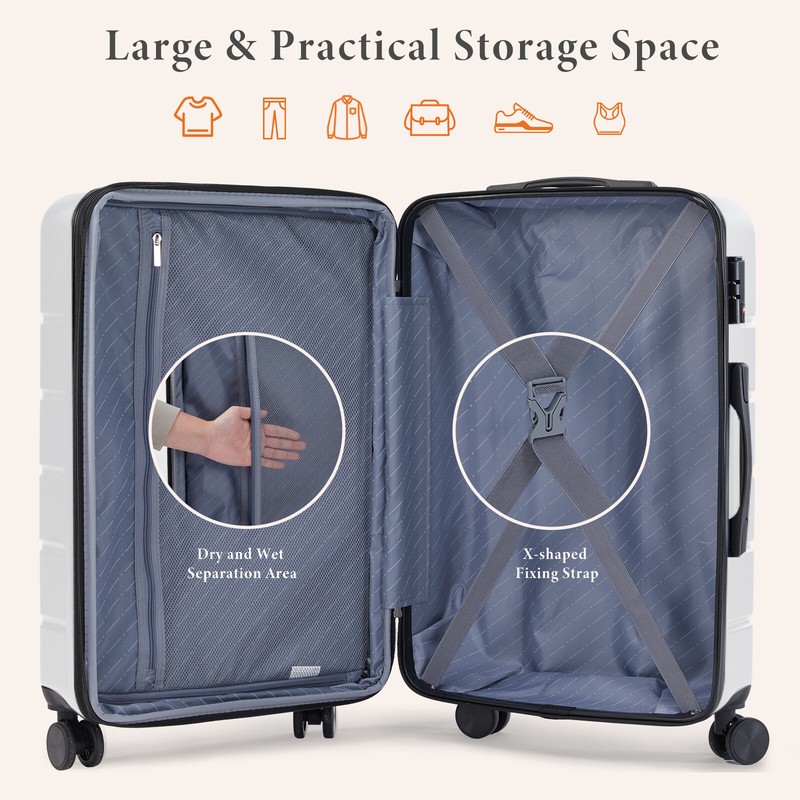 Hardside Suitcase - with Spinner Wheels, TSA Lock, 20", 24", 28" Sizes gallery