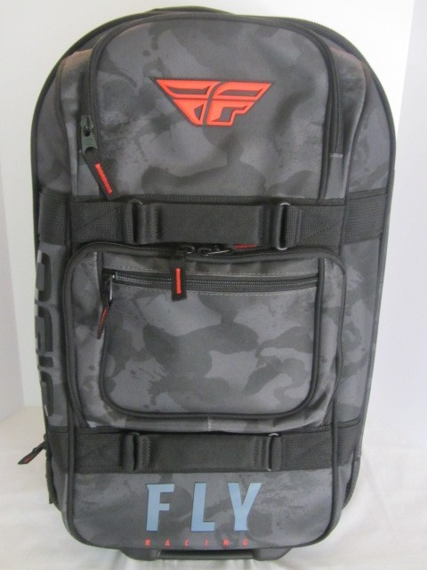 OGIO Fly Racing Expandable Layover Bag Black Grey Red Rolling Luggage Carry-On