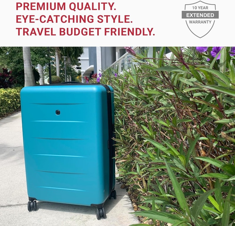 SwissGear 8020 24" Checked-Medium Eclipse Hardside Expandable Luggage Blue gallery