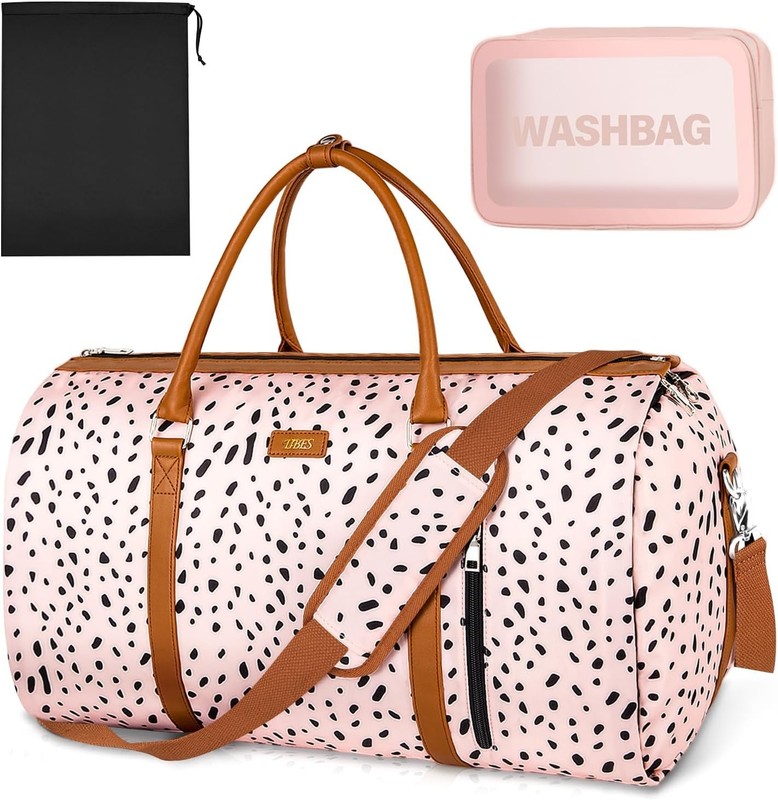 Convertible Garment Duffle Bags for Travel – Carry On A-pink Leopard