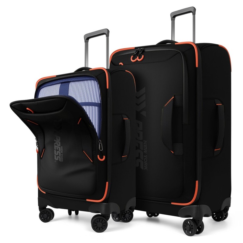 3 Piece Softside Luggage Set 22″+26″+30″ Waterproof Soft Shell Travel Suitcase