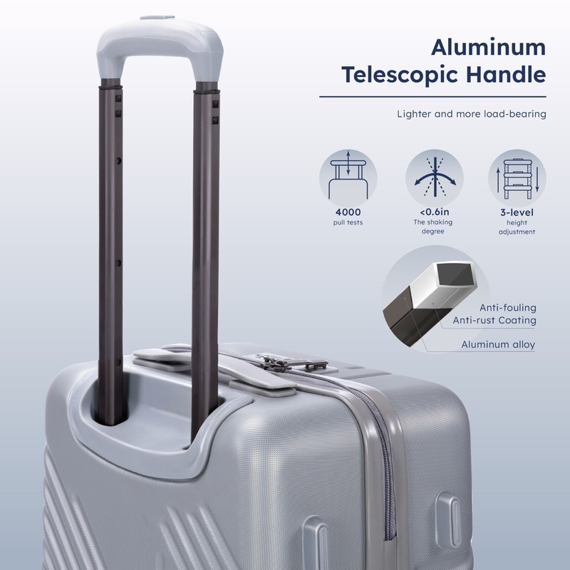 Luggage Aluminum Frame Hard Shell Suitcase PC+ABS w/ Spinner Wheels TSA Lock 20" gallery
