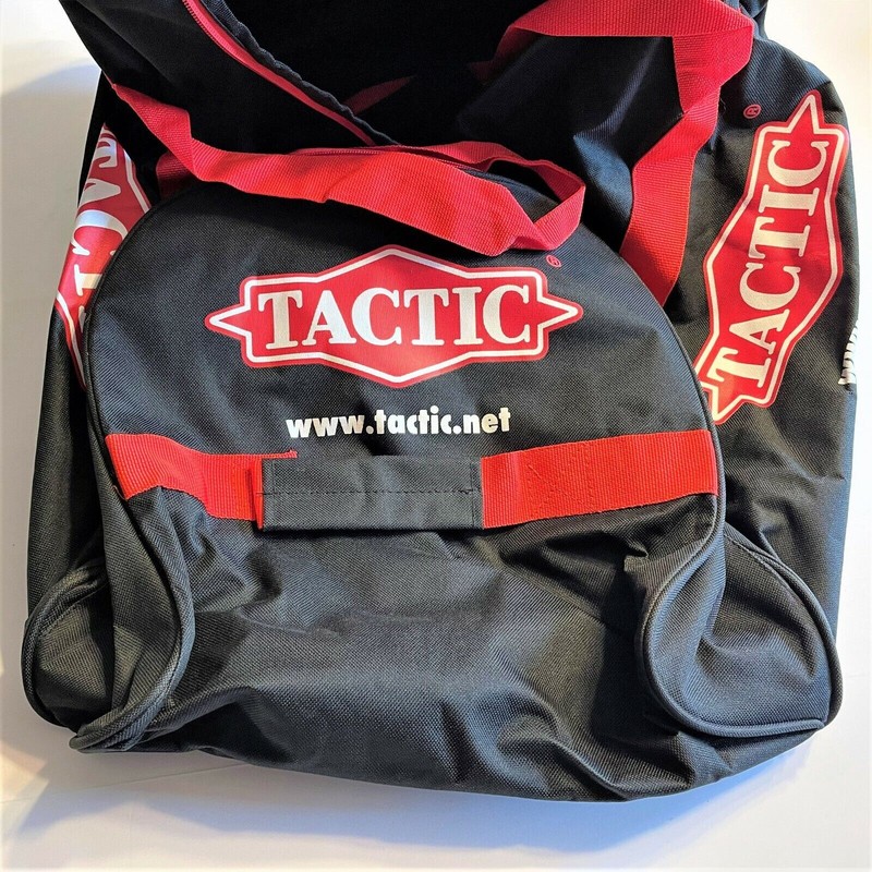 Tactic Rolling Duffle Travel Bag Black Red Wheels Gym Vacation Work Zip Closure
