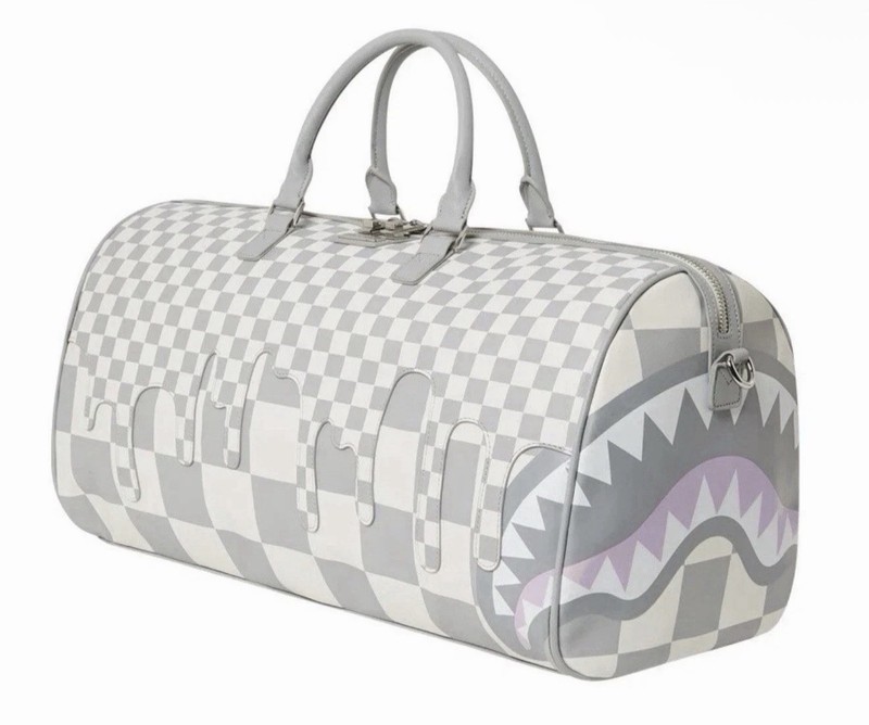 Sprayground Design Storm Duffle Bag White/Pink for Gym Travel