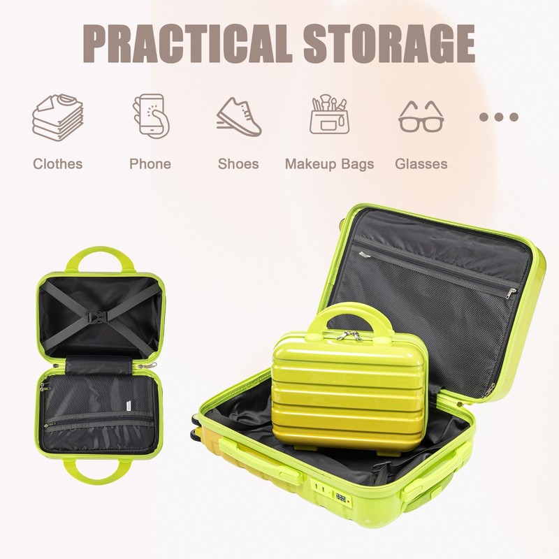 PC Spinner Luggage 14" 20" Set, Gradient Color, Lock, Carry-On gallery