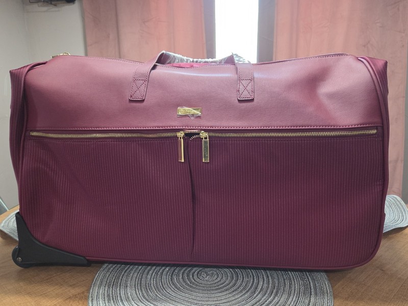 JOY Lightweight Nylon TuffTech Luxury Pinstripe Wheeled Duffle