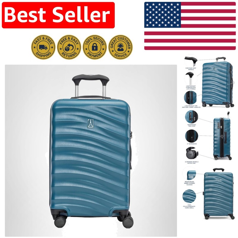 Durable 25-Inch Teal Hard Shell Checked Luggage with Scratch Resistant Finish