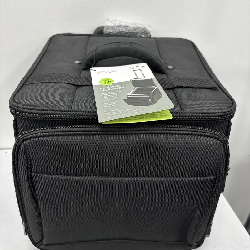 Ativa: Ultimate Workmate- Rolling Briefcase w/ 15″ Laptop Pocket (Black)