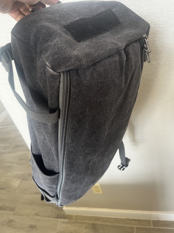 Witzman Travel Convertible Backpack and Duffle in Gray Canvas with Leather Trim gallery