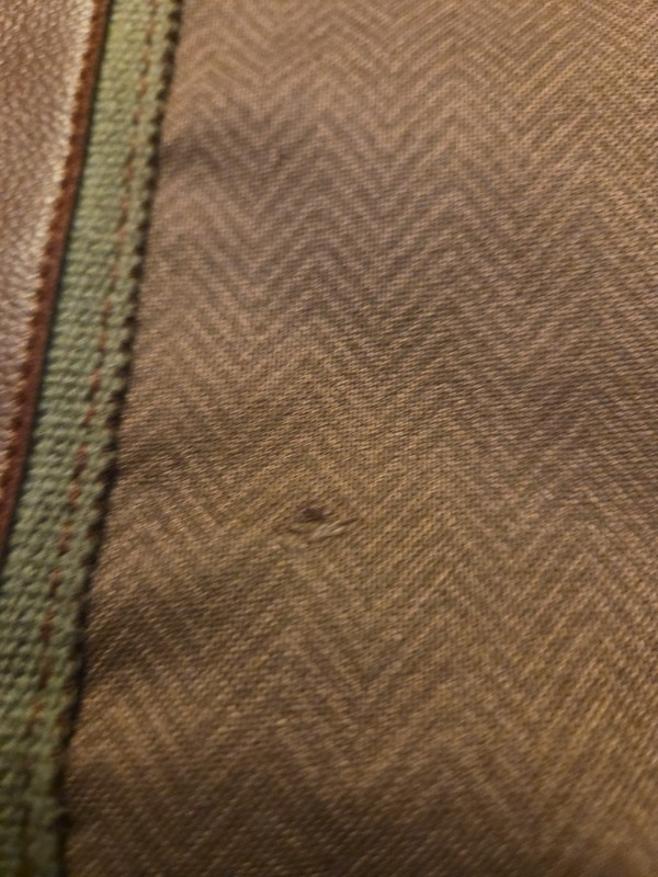 Polo Ralph Lauren Herringbone Garment Bag Brown Canvas Leather Trim Vintage gallery