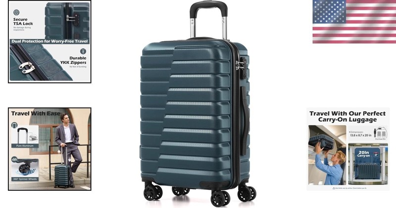 Lightweight Hard Shell Suitcase 20-inch Spinner TSA Lock$ gallery
