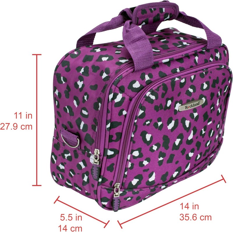 Softside Luggage Set Expandable 2 Pieces Wheel Handle Purple Leopard Travel gallery