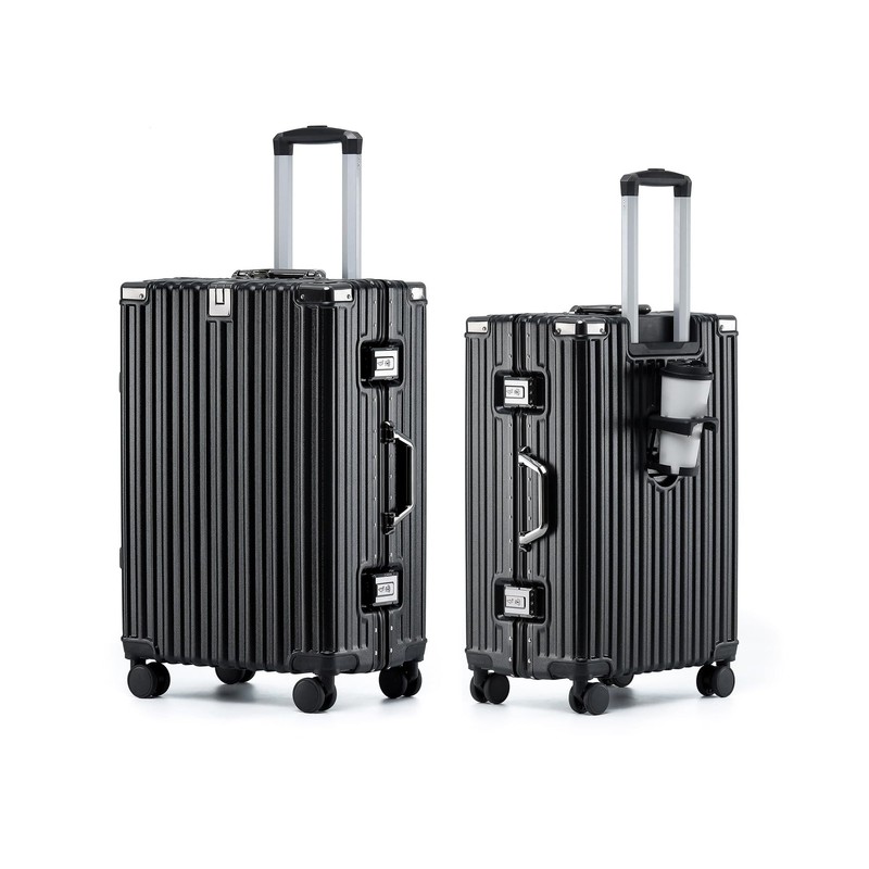 20 Inch Aluminum Frame Carry On Luggage with Spinner Wheels, PC Hard Shell Su…