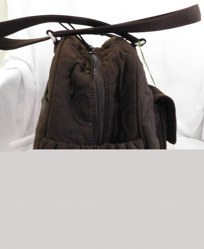 VERA BRADLEY Bowler Weekender Bag Tote - Espresso Brown Microfiber NWT gallery