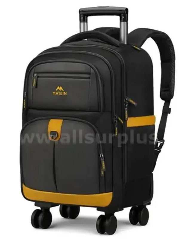 Rolling Backpack with 4 Spinner Wheels, 17 Inch Roller Backpack with USB