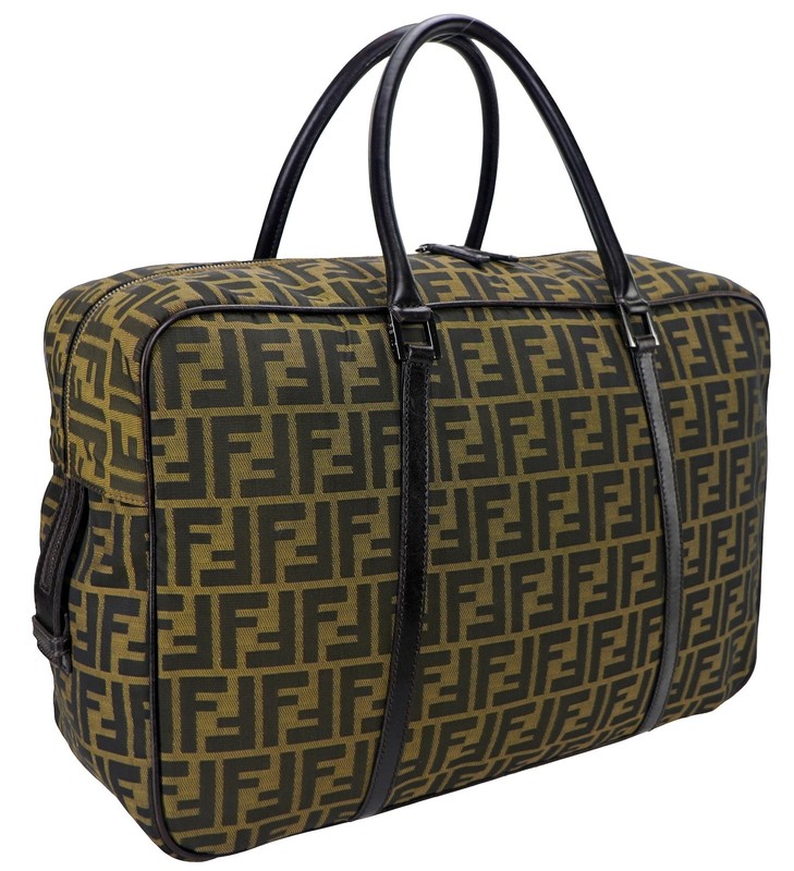 Authentic FENDI Zucca FF Monogram Oversized Weekender Shoulder Bag Italy