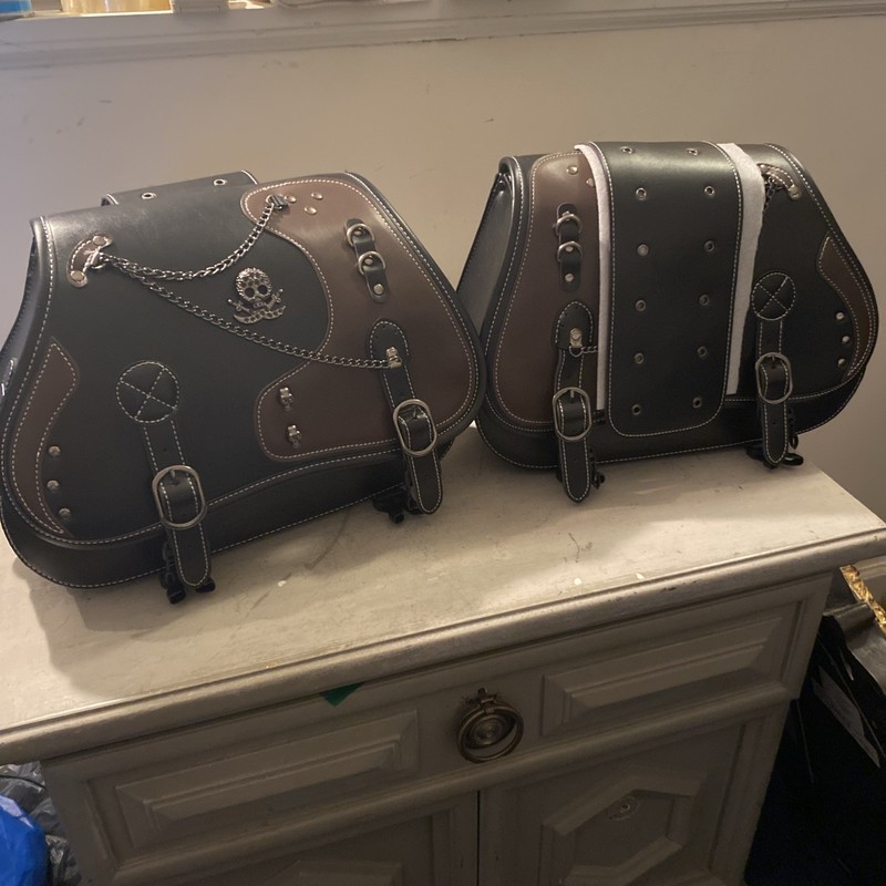 Punk Saddlebag PU Side Bag Travel Luggage Bag Saddlebag gallery
