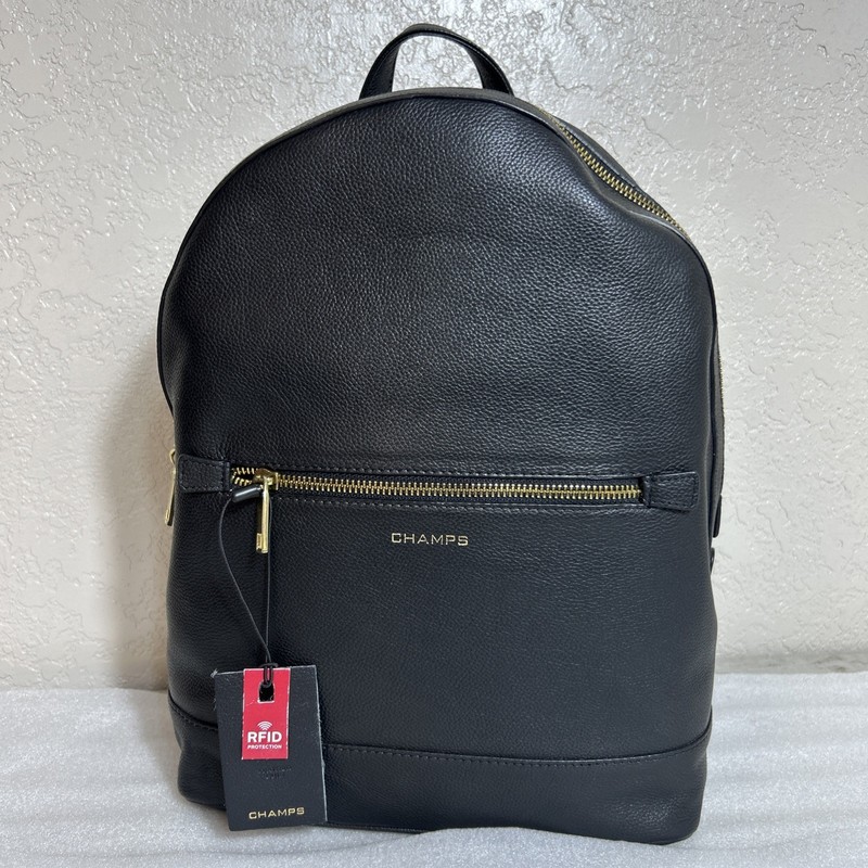 CHAMPS Leather Backpack – Black New With Tags