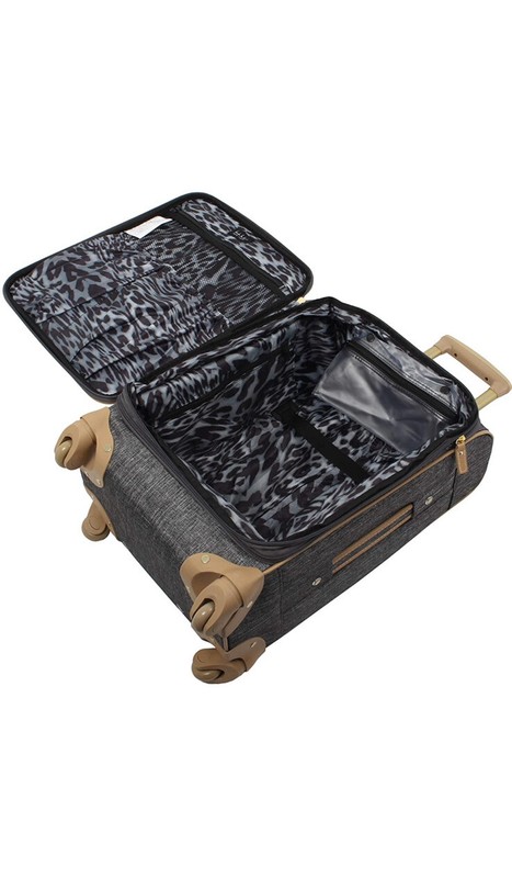 Nicole Miller Softside Expandable lightweight suitcase Set, 3PC, Paige Silver gallery