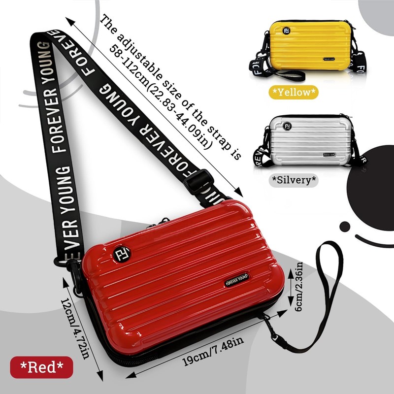 Mini Suitcase Crossbody Bag, Plastic Mini Suitcase Bag Suitcase Purses Stylis... gallery