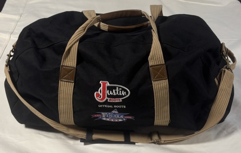 Justin Boots Las Vegas National Rodeo Finals Duffle Bag Travel Black Vintage