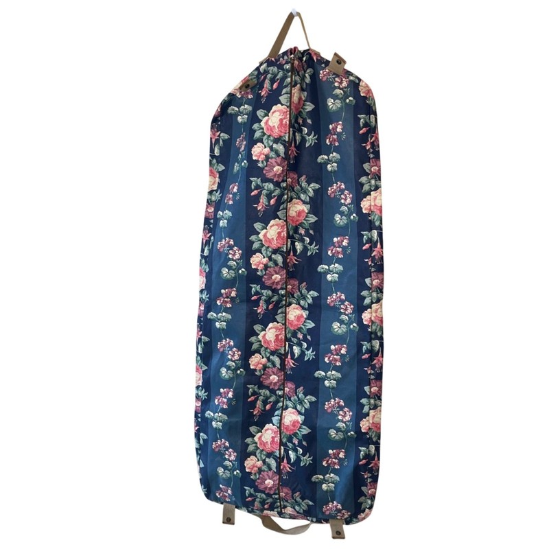 Laura Ashley Garment Bag Vintage Single Floral Folding Travel Hanging Zipper