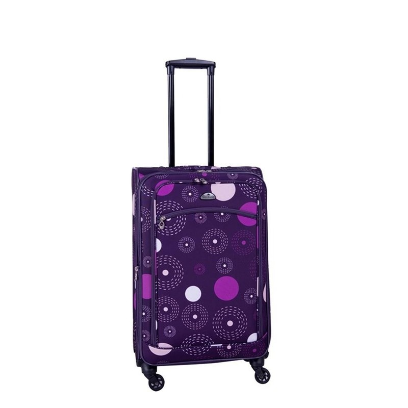 Pemberly Row Traditional Polyester 5-Piece Spinner Luggage Set in Purple gallery