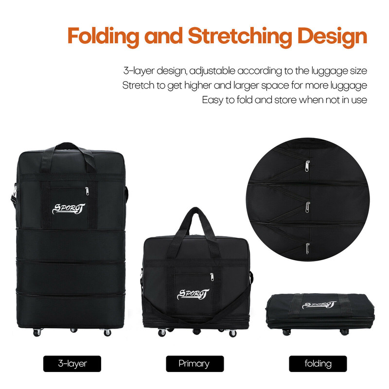 42" Expandable Rolling Duffle Bag Large Wheeled Luggage Foldable Suitcase gallery