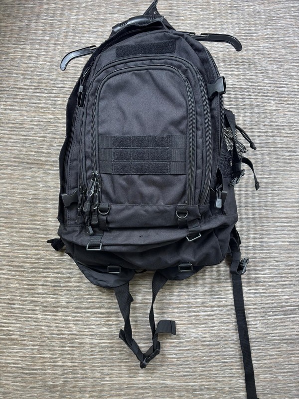 Code Alpha Black 20" Tactical Backpack Bag Men Waist Belt Water Bottle Pocket
