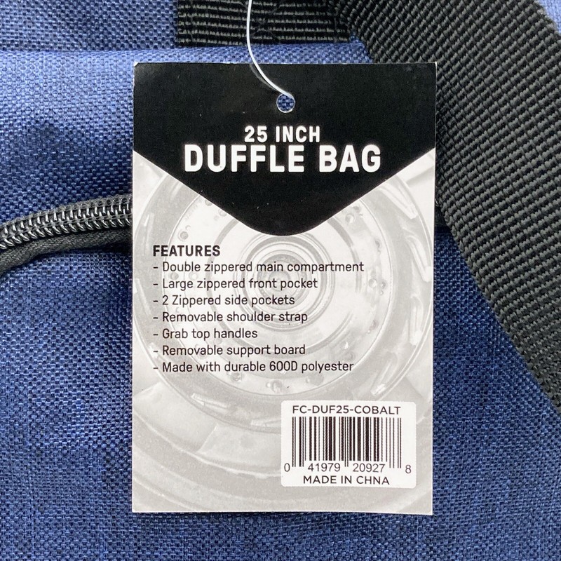 First Class 25" Blue Duffle Bag Double Handles Adj Strap Durable 600D Polyester gallery