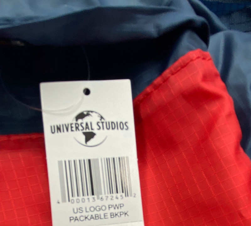 Universal Studios Packable Backpack Red & Blue 18" x 13" Travel Lightweight Bag gallery