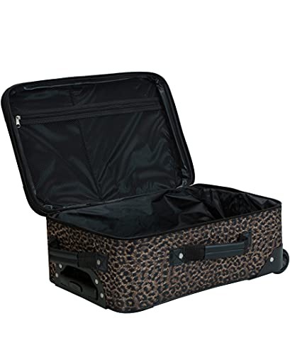 Rockland Vara Softside 3-Piece Upright Luggage Set, One Size, LEOPARD gallery