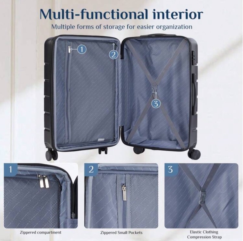 Sweetcrispy 20” Expandable Carry On Suitcase Luggage TSA Secure Lock gallery