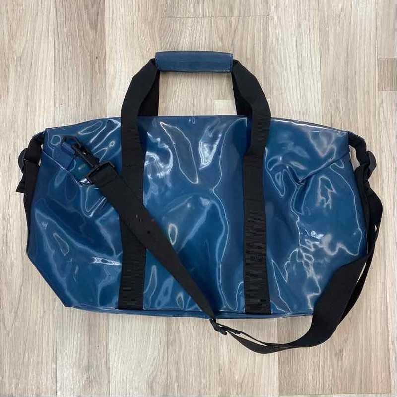 Rains Blue Solid Polyester Weekender Bag gallery