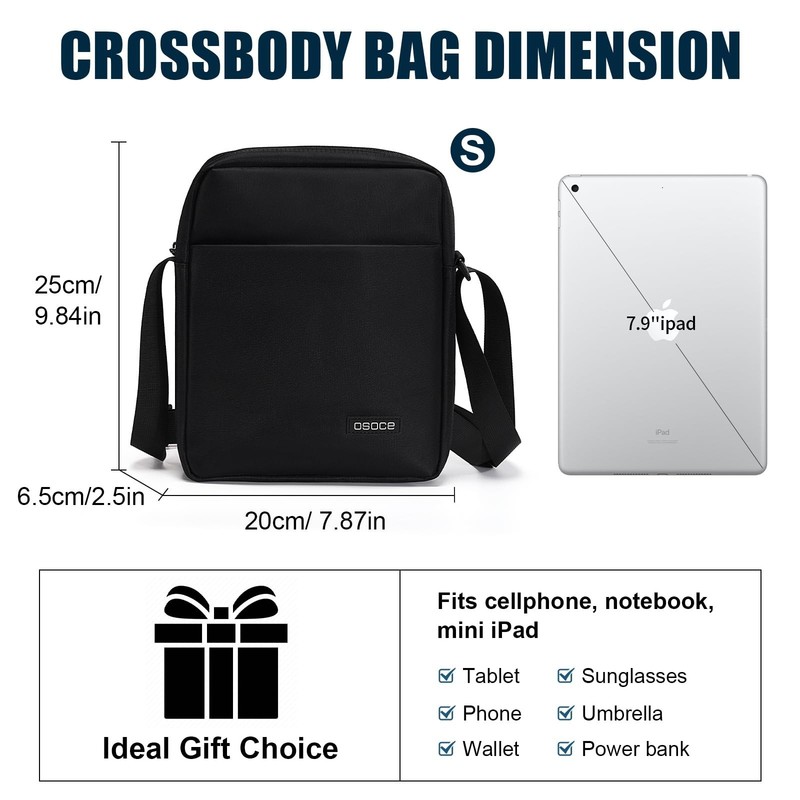 Messenger Bag, Crossbody Bag Shoulder Bag for Men Water Resistant Man Bag Man... gallery