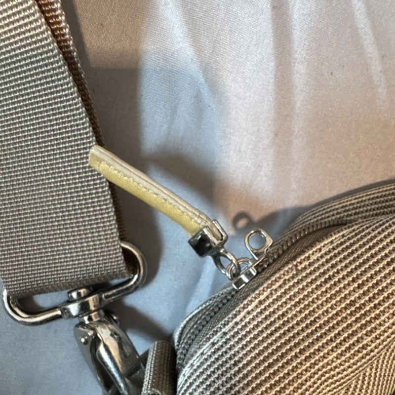 Samsonite Beige & Tan Solid Polyurethane Messenger Bag Adjustable Shoulder Strap gallery