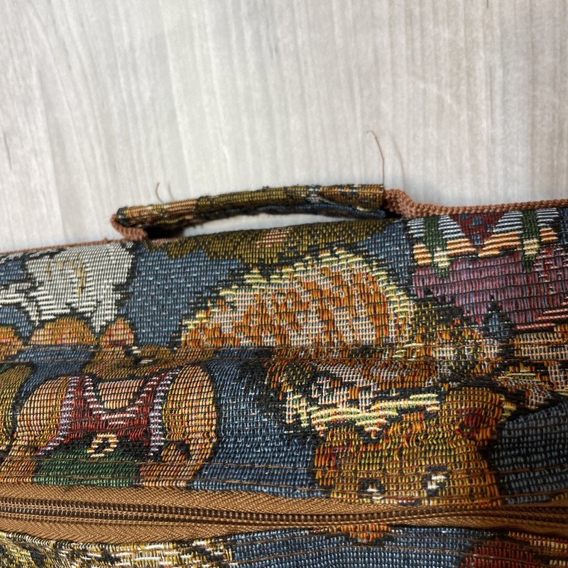 Rolling Tapestry Bag Weekender Folding Cats Bears Granny CottageCore Whimsical gallery