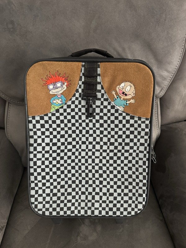 Vintage Y2K Rugrats Checkered Luggage Suitcase Rare