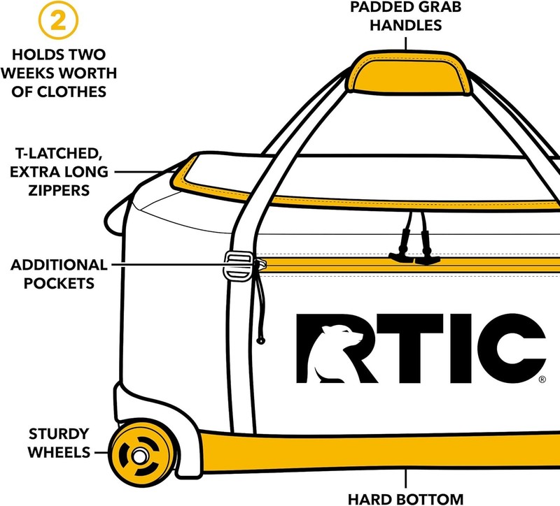 RTIC Road Trip Rolling Duffle Bag with Wheels, Large, Trailblazer gallery