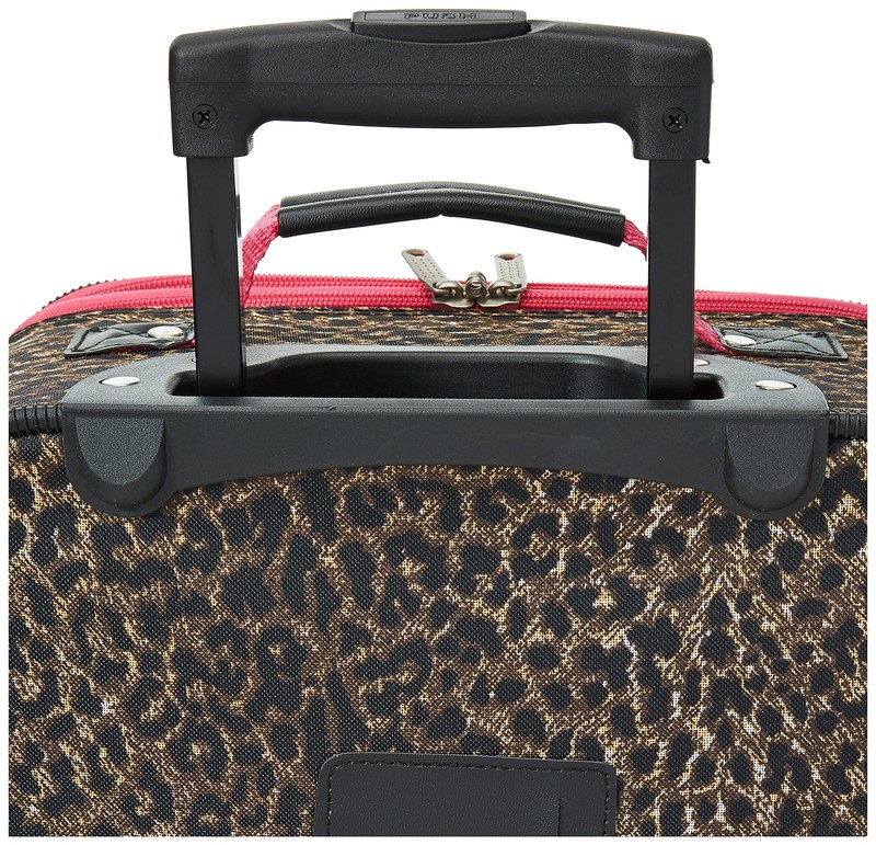 Pink Leopard 2 Piece Set Expandable Luggage Suitcase with Tote Bag gallery
