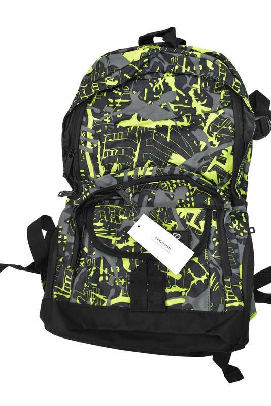 Rickyh Style Backpack Green 16″ Abstract Boys School Laptop Bag Waterproof