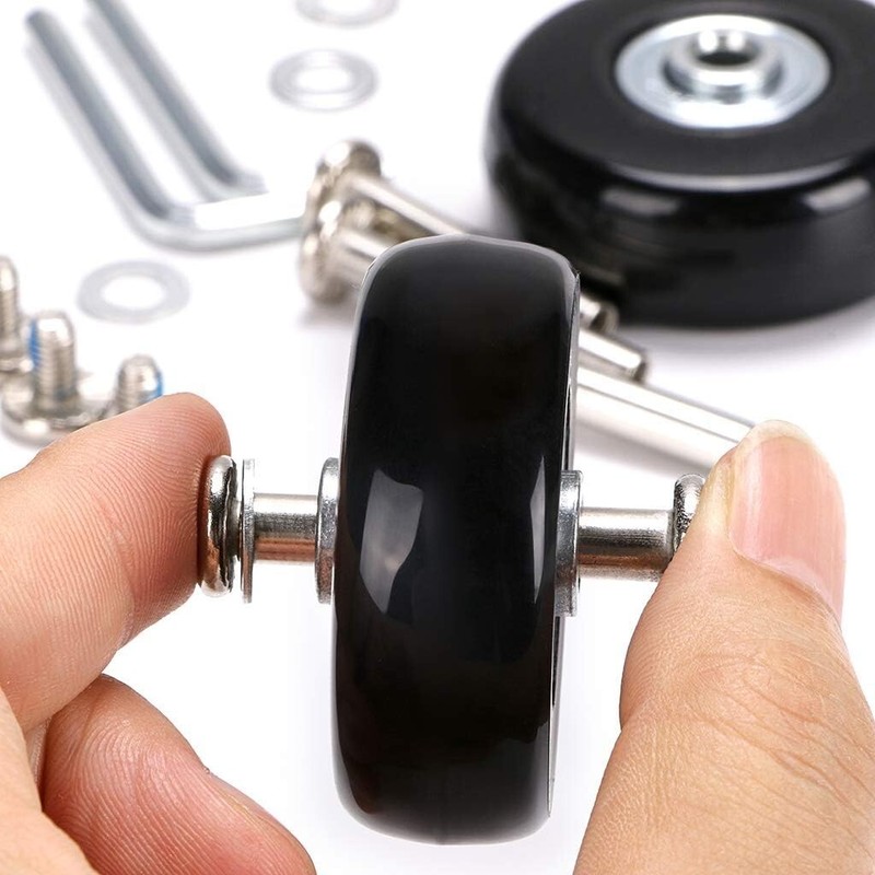 Versatile 45mm Luggage Wheel Replacement Set - Silent and Smooth Rolling Caster gallery