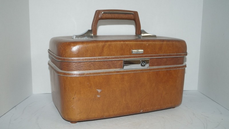 Vintage AIRWAY Hard Shell Train Plane Travel Case Luggage Suitcase