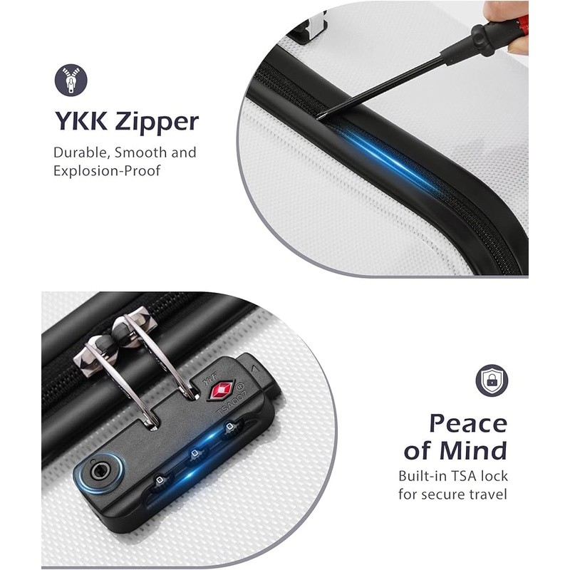 ABS PC Hard Shell Luggage TSA Lock Spinner Wheels Telescoping Handle Organizers gallery