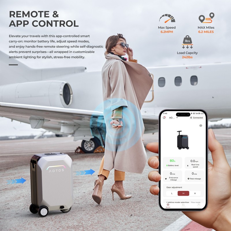 20 Inch Smart Rideable Suitcases 31L Electric Luggage Scooter Travel Buddy 2026 gallery