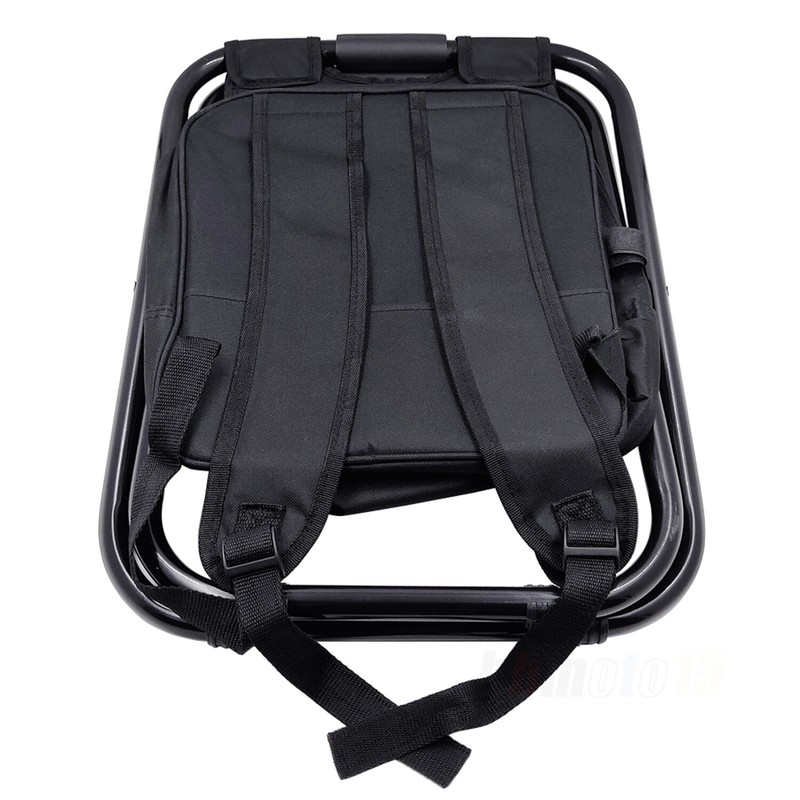 Balck Campstool & Backpack Multifunctional Travel Bag For Traveling Fishing gallery