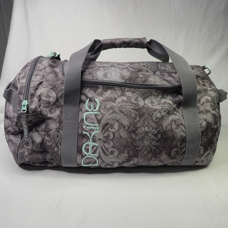 Dakine EQ 31L Duffle Duffel Gray Grey Floral Damask Medium Teal Embroidered Bag